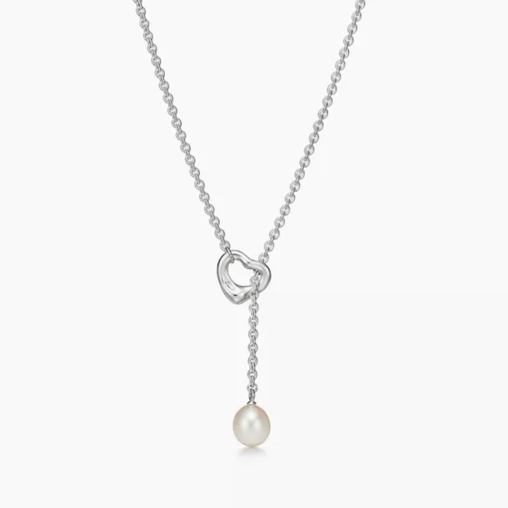 HAMILTON Open Heart Pearl Lock Necklace